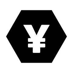 Currency Symbol icon vector Yuan sign for business and finance in a flat color glyph pictogram illustration