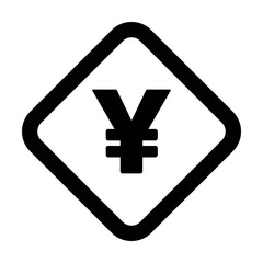 Fototapeta premium Yen symbol icon vector currency sign for business and finance in a flat color glyph pictogram illustration