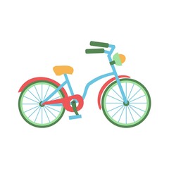 Bicycle flat isolated illustration on white background