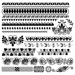 Greek patterns set on white background vector illustration