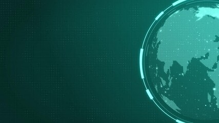 Futuristic animation of virtual technological planet Earth. Cyber digital globe world. abstract scientific big data network. Globalization. looped hi-tech background. HUD, FUI, GUI,UI virtual design - Powered by Adobe