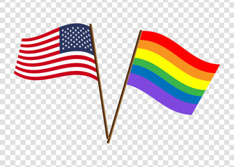 USA and LGBT flag. Graphics and design.