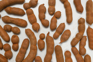 Sweet tamarind isolated on white background.