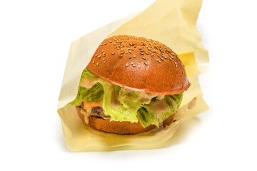 Hamburger isolated on a white background.