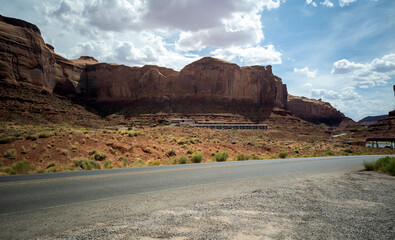 Stunning views of Oljato-Monument Valley Utah on a partly cloudy day