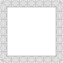 Decorative frame Elegant vector element for design in Eastern style, place for text. Floral gray and white border. Lace illustration for invitations and greeting cards