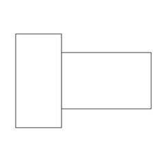 Symbol for mechanical equipment (pancake maker), consisting of black rectangles on a white background