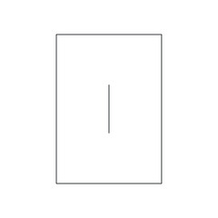 Mechanical equipment symbol (band saw) consisting of a rectangle and a black line on a white background