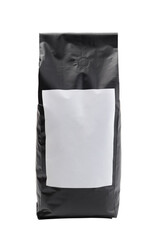 Black plastic bag isolated on white.