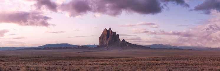 Panoramic American Nature Landscape View of the Dry Desert and Rugged Rocky Mountains. Colorful...