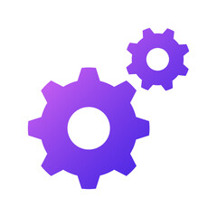 ギア、製作、製造、設定のアイコンイラスト （グラデーション塗りバージョン）