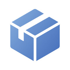 段ボール、箱、納品のアイコンイラスト （グラデーション塗りバージョン）.