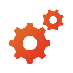 ギア、製作、製造、設定のアイコンイラスト （グラデーション塗りバージョン）.