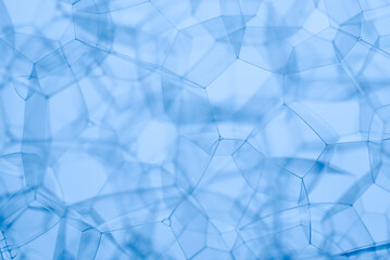 Background soap bubbles close-up. Blue abstract background.