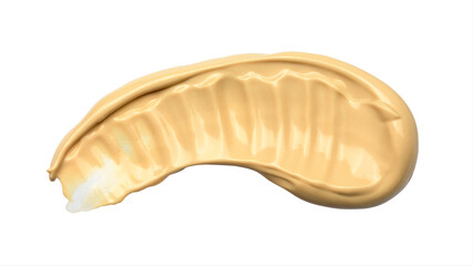 Creamy foundation smeared on white background. Isolated