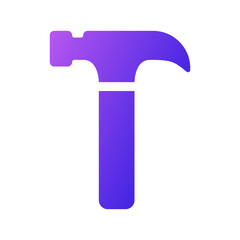 ハンマー、製作、修理のアイコンイラスト （グラデーション塗りバージョン）