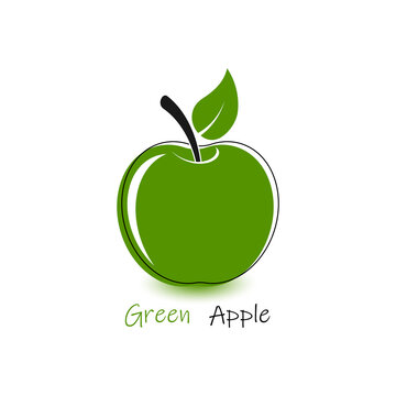 Green Apple Icon Natural Fresh Ripe Fruit Vector illustration.