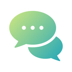 吹き出し、相談、ヒアリング、打ち合わせのアイコンイラスト（グラデーション塗りバージョン）