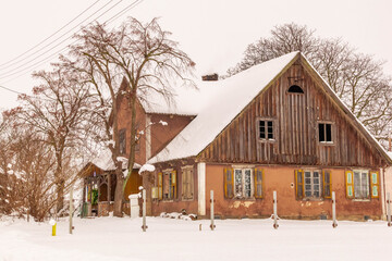 old house in winter