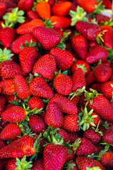 ripe strawberries on the market