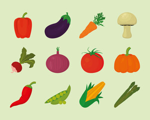 healthy vegetables set