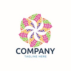 spin dot colorful logo design