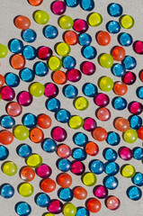 Multicolored glass on white background