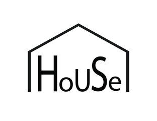 Flat black home. icon. Vector Illustration