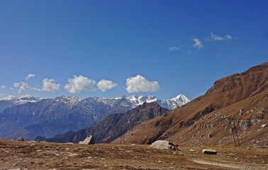 Fototapeta premium landscape with snow and mountains