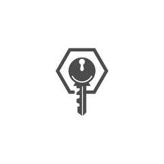 Simple key logo icon design vector template