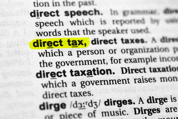 Highlighted word direct tax concept and meaning