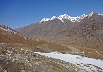landscape with snow and mountains
