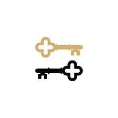 Simple key logo icon design vector template