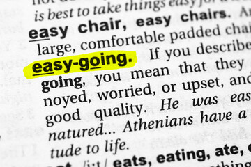 Highlighted word easy-going concept and meaning