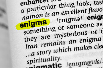 Highlighted word enigma concept and meaning