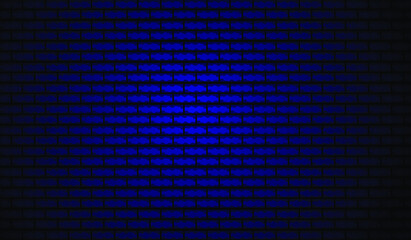 Nightly brick wall. Dark blue background. Vector illustration.