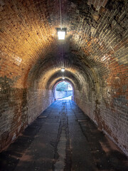 Fototapeta na wymiar View of the pedestrian crossing under the tunnel.