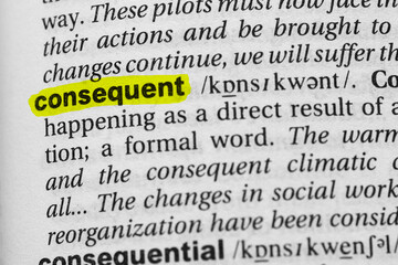 Highlighted word consequent concept and meaning.