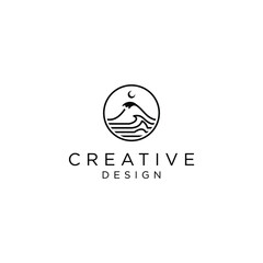 wave logo design vector