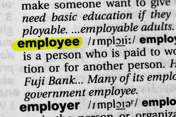 Highlighted word employee concept and meaning