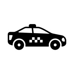 Taxi car flat vector glyph icon isolated