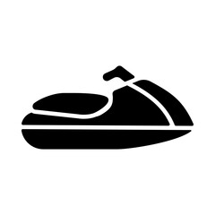 Jet ski water sport flat vector glyph icon