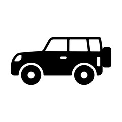 SUV car flat vector glyph icon isolated