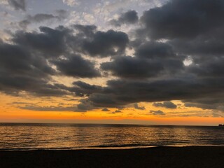 sunset over the sea