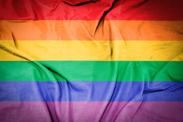 Picture of LGBT flag on fabric texture