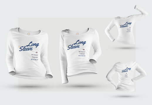 4 Longsleeve T-Shirt 3D Mockup S
