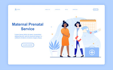 Female character is having maternal prenatal service in hospital