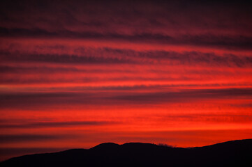 Sunset in the mountains. Santa catarina, Brasil