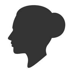 Woman silhouette profile, isolated vector art