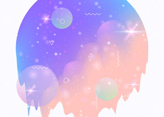 Abstract landscape with holographic cosmos and future universe background.